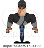 Clipart Of A Sad Buff African American Male Robber Royalty Free Vector Illustration