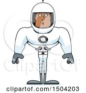 Clipart Of A Surprised Buff African American Male Astronaut Royalty Free Vector Illustration