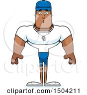 Clipart Of A Surprised Buff African American Male Coach Royalty Free Vector Illustration