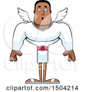 Clipart Of A Surprised Buff African American Male Cupid Royalty Free Vector Illustration