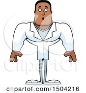 Clipart Of A Surprised Buff African American Male Doctor Royalty Free Vector Illustration