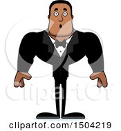 Clipart Of A Surprised Buff African American Male Groom Royalty Free Vector Illustration