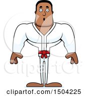 Clipart Of A Surprised Buff African American Karate Man Royalty Free Vector Illustration