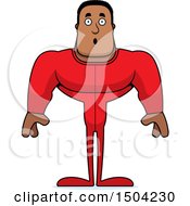 Clipart Of A Surprised Buff African American Man In Pjs Royalty Free Vector Illustration