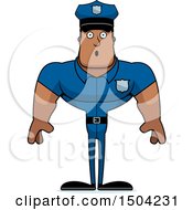 Poster, Art Print Of Surprised Buff African American Male Police Officer