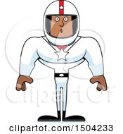 Clipart Of A Surprised Buff African American Male Racer Royalty Free Vector Illustration