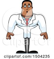 Clipart Of A Surprised Buff African American Male Scientist Royalty Free Vector Illustration