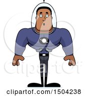 Clipart Of A Surprised Buff African American Space Man Or Astronaut Royalty Free Vector Illustration