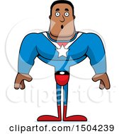 Clipart Of A Surprised Buff African American Male Super Hero Royalty Free Vector Illustration