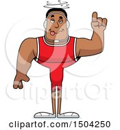 Clipart Of A Drunk Buff African American Male Wrestler Royalty Free Vector Illustration by Cory Thoman