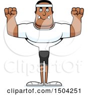 Clipart Of A Mad Buff African American Fitness Man Royalty Free Vector Illustration