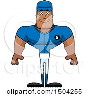 Clipart Of A Happy Buff African American Male Baseball Player Royalty Free Vector Illustration