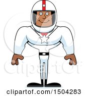 Clipart Of A Happy Buff African American Male Racer Royalty Free Vector Illustration