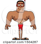 Clipart Of A Happy Buff African American Male Snorkeler Royalty Free Vector Illustration by Cory Thoman