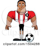 Clipart Of A Happy Buff African American Male Soccer Player Royalty Free Vector Illustration