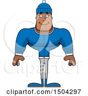 Clipart Of A Happy Buff African American Winter Man Royalty Free Vector Illustration