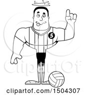 Clipart Of A Black And White Drunk Buff African American Male Volleyball Player Royalty Free Vector Illustration