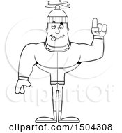 Clipart Of A Black And White Drunk Buff African American Winter Man Royalty Free Vector Illustration
