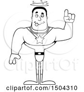 Clipart Of A Black And White Drunk Buff African American Male Super Hero Royalty Free Vector Illustration