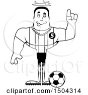 Clipart Of A Black And White Drunk Buff African American Male Soccer Player Royalty Free Vector Illustration