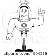 Clipart Of A Black And White Drunk Buff African American Space Man Or Astronaut Royalty Free Vector Illustration