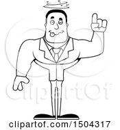 Clipart Of A Black And White Drunk Buff African American Business Man Royalty Free Vector Illustration