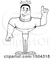 Clipart Of A Black And White Drunk Buff African American Casual Man Royalty Free Vector Illustration