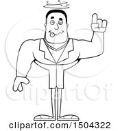 Clipart Of A Black And White Drunk Buff African American Male Doctor Royalty Free Vector Illustration