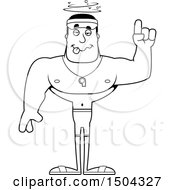Clipart Of A Black And White Drunk Buff African American Male Lifeguard Royalty Free Vector Illustration