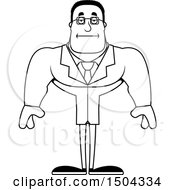 Clipart Of A Black And White Bored Buff African American Male Scientist Royalty Free Vector Illustration
