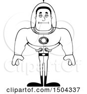 Clipart Of A Black And White Bored Buff African American Space Man Or Astronaut Royalty Free Vector Illustration