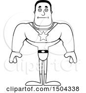 Clipart Of A Black And White Bored Buff African American Male Super Hero Royalty Free Vector Illustration