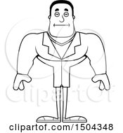 Clipart Of A Black And White Bored Buff African American Male Doctor Royalty Free Vector Illustration