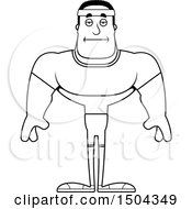 Clipart Of A Black And White Bored Buff African American Fitness Man Royalty Free Vector Illustration