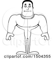 Clipart Of A Black And White Bored Buff African American Man In Pjs Royalty Free Vector Illustration