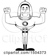 Poster, Art Print Of Black And White Cheering Buff African American Space Man Or Astronaut