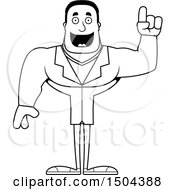 Clipart Of A Black And White Buff African American Male Doctor With An Idea Royalty Free Vector Illustration