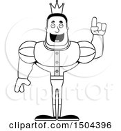 Clipart Of A Black And White Buff African American Male Prince With An Idea Royalty Free Vector Illustration