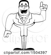Clipart Of A Black And White Buff African American Male Scientist With An Idea Royalty Free Vector Illustration