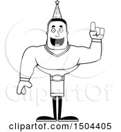 Clipart Of A Black And White Buff African American Male Wizard With An Idea Royalty Free Vector Illustration