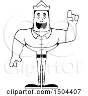 Clipart Of A Black And White Buff African American Male Christmas Elf With An Idea Royalty Free Vector Illustration