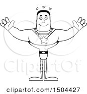 Clipart Of A Black And White Buff African American Male Super Hero With Open Arms Royalty Free Vector Illustration