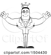 Clipart Of A Black And White Buff African American Male Teacher With Open Arms Royalty Free Vector Illustration