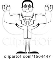 Clipart Of A Black And White Mad Buff African American Male Scientist Royalty Free Vector Illustration