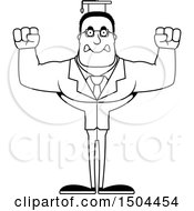 Clipart Of A Black And White Mad Buff African American Male Teacher Royalty Free Vector Illustration