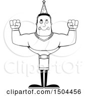 Clipart Of A Black And White Mad Buff African American Male Wizard Royalty Free Vector Illustration