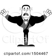Clipart Of A Black And White Scared Buff African American Male Groom Royalty Free Vector Illustration