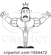 Clipart Of A Black And White Scared Buff African American Male Prince Royalty Free Vector Illustration