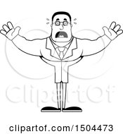 Clipart Of A Black And White Scared Buff African American Male Scientist Royalty Free Vector Illustration