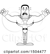 Clipart Of A Black And White Scared Buff African American Male Super Hero Royalty Free Vector Illustration